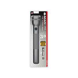 MagLite ST3D096 Flashlight, 4.5 V, LED Lamp, Alkaline Battery, Gray
