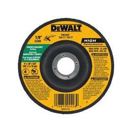 DeWALT DW4428 High Performance, Type 27 Grinding Wheel, 5/8 in Arbor, 24-Grit, Silicone Carbide, 4 in Dia