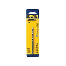 IRWIN 73316 Jobber Drill Bit, Spiral Flute, 2-3/4 in L Flute, 3-Flat Shank, 1/4 in Dia x 1-1/4 in L Shank