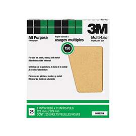 Pro Pak 99402 Sanding Sheet, 150-Grit, Paper Backing, Aluminum Oxide, Tan