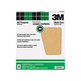 Pro Pak 99404 Sanding Sheet, 100-Grit, Paper Backing, Aluminum Oxide, Tan