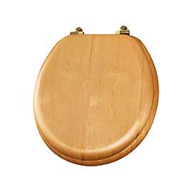Mayfair 9601CP378 Toilet Seat, Round, Wood Veneer, Natural Oak