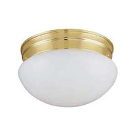 Boston Harbor Dimmable Round Ceiling Light Fixture, (2) 60/13 W Medium A19/Cfl Lamp, Polished Brass