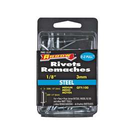 Arrow RMS1/8IP Medium Pop Rivet, 1/4 in L, Steel