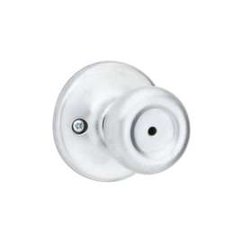 Kwikset 300T26DRCLRCSBX Privacy Door Knob, 1-3/8 to 1-3/4 in Thick Door, Satin Chrome