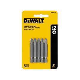 DeWALT DW2115 Power Bit, #2 Drive, Phillips Drive, 1/4 in Shank, Hex Shank, Steel