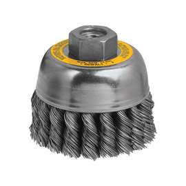 DeWALT DW4915 Wire Cup Brush, 7/8 in L Bristle, 0.02 in Dia Bristle, 10 mm x 1.25 Arbor/Shank, 3 in Dia
