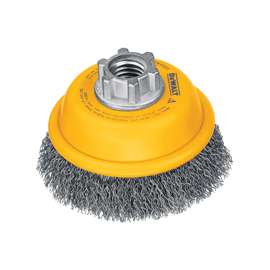 DeWALT DW4920 Wire Cup Brush, 13/16 in L Bristle, 0.014 in Dia Bristle, 5/8-11 Arbor/Shank, 3 in Dia