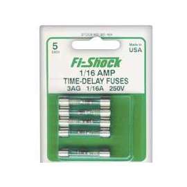 Zareba Fi-Shock 301-404 Time-Delay Fuse, 1/16 A, 250 V, For Fence Charger Models SS-750X, SS-750RPX and SS-550X