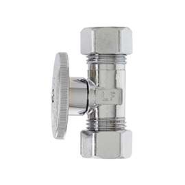 Plumb Pak PP2042PCLF Shut-Off Valve, 5/8 x 7/16 in Compression, Chrome