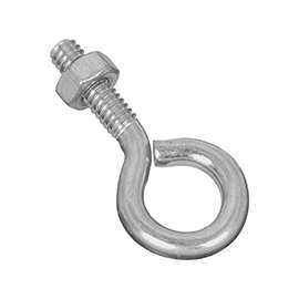 National Hardware N221-085 Eye Bolt, 1/4-20 Thread, 0.87 in L Thread, 0.56 in ID Dia Eye, Steel, Zinc