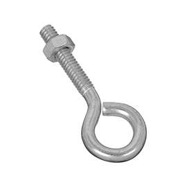 National Hardware N221-101 Eye Bolt, 1/4-20 Thread, 1-1/4 in L Thread, 0.56 in ID Dia Eye, Steel, Zinc