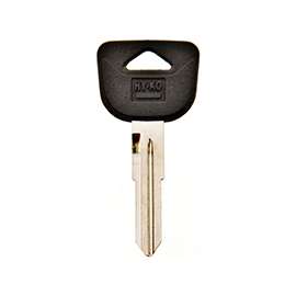 Hy-Ko 12005HD91 Key Blank with Rubber Head, Brass, Nickel Plated