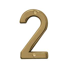 HY-KO Prestige BR-42PB/2 House Number, Character 2, 4 in H Character, Brass Character