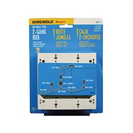 Legrand Wiremold NM Series NM3-2 Outlet Box, Raceway Cable Entry, Wall Mounting, Plastic