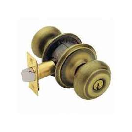 Schlage Georgian F51A VGEO609K4 Keyed Entry Knob, 1-3/8 to 1-3/4 in Thick Door, Brass/Zinc