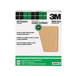 Pro Pak 99405 Sanding Sheet, 80-Grit, Paper Backing, Aluminum Oxide, Tan