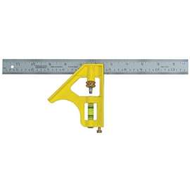 Combination Squares, 12 in, Inch/Metric, Die Cast Metal