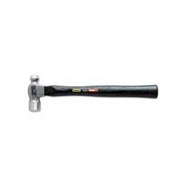 Ball Pein Hammer, Straight Hickory Handle, 14 in, High Carbon Steel 16 oz Head