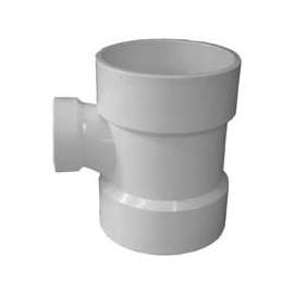 GENOVA 700 Series 71142 Reducing Sanitary Tee, 4 x 4 in Run, Hub Run Connection, 2 in Branch, Hub Branch Connection