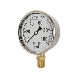 Valley CS-2141GXB100 Liquid Filled Pressure Gauge, Stainless Steel