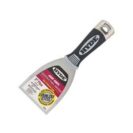 HYDE Pro Stainless 06358 Putty Knife, 3-7/8 in L Blade, 3 in W Blade, Stainless Steel Blade, Black Handle