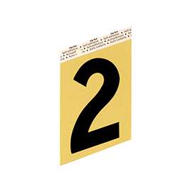 HY-KO GG-25/2 House Number, Character 2, 3-1/2 in H Character, Black Character
