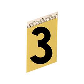HY-KO GG-25/3 House Number, Character 3, 3-1/2 in H Character, Black Character