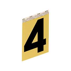 HY-KO GG-25/4 House Number, Character 4, 3-1/2 in H Character, Black Character