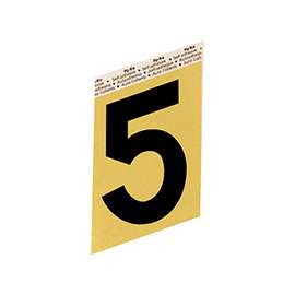 HY-KO GG-25/5 House Number, Character 5, 3-1/2 in H Character, Black Character