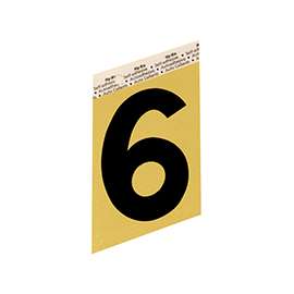 HY-KO GG-25/6 House Number, Character 6, 3-1/2 in H Character, Black Character