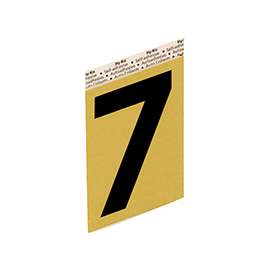 HY-KO GG-25/7 House Number, Character 7, 3-1/2 in H Character, Black Character