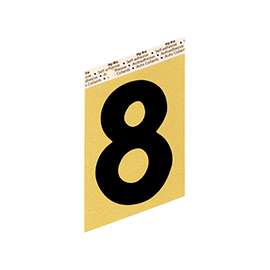 HY-KO GG-25/8 House Number, Character 8, 3-1/2 in H Character, Black Character
