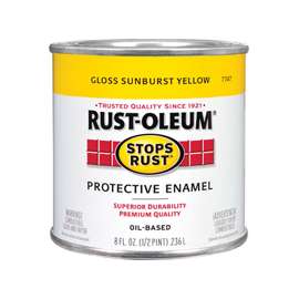 RUST-OLEUM STOPS RUST 7747730 Protective Enamel, Sunburst Yellow, Gloss, 0.5 pt Can