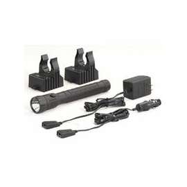 PolyStinger LED Haz-Lo Rechargeable Flashlights, 4 Cell, AC/DC Charger, BK