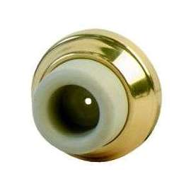 Schlage 4071/2B3 Wall Bumper, 2-1/2 in Dia Base, 1 in Projection, Rubber, Brass