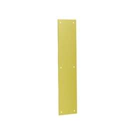 Schlage C8200B3 Push Plate, 15 in L, 3-1/2 in W, Brass