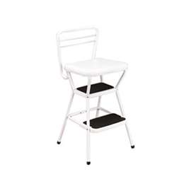 Cosco 11130WHT Counter Chair/Step Stool with Lift-up Seat, 225 lb Weight Capacity, Steel, White