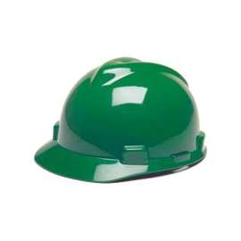 MSA SWX00422 Hard Hat, 4-Point Textile Suspension, HDPE Shell, Green