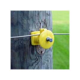 Zareba IWKNY-Z Wood Post Knob Insulator, Polyethylene, Yellow