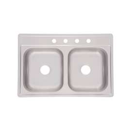 KINDRED FDS604NB Kitchen Sink, 14 in W, 15-1/2 in D Bowl, Stainless Steel