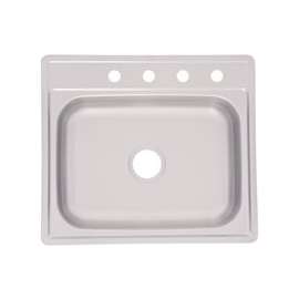 KINDRED FSS604NB Kitchen Sink, 21-1/2 in W, 15-1/2 in D Bowl, Stainless Steel