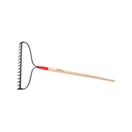 RAZOR-BACK 63141 Bow Rake, 3-1/4 in L x 16.325 in W Head, 15-Tine, Steel Head, Hardwood Handle