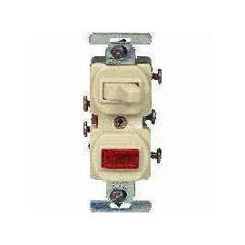 Eaton Wiring Devices 277V-BOX Combination Toggle Switch, 120/277 V, Strap Mounting, Steel, Ivory