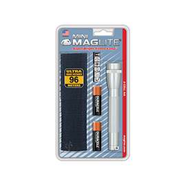 MagLite M2A10H Flashlight, 3 VDC, Incandescent Lamp, Alkaline Battery, Silver