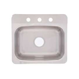 FRANKE BMSK803 Kitchen Sink, 17 in W, 12 in D Bowl, Stainless Steel