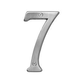 HY-KO Prestige BR-43SN/7 House Number, Character 7, 4 in H Character, Nickel Character