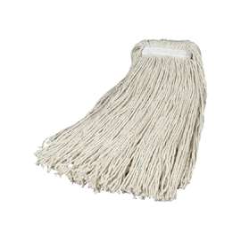 Rubbermaid 1784744 Cut-End Wet Mop Head, 16 oz Capacity, 2-1/2 cm Headband, Cotton, White, For 54 in Invader Handle