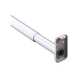 John Sterling Closet-Pro RP0022-18/30 Adjustable Closet Rod with Flange, 18 to 30 in L, 1 in Dia, Steel, Platinum