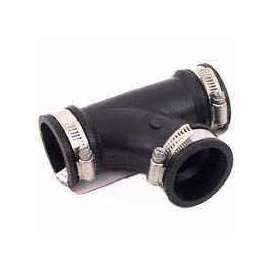 Fernco PQT-400 Pipe Tee, 4 in Run, 4 in Branch, Black